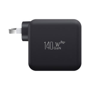 WEP-140-C Cargador GaN blanco y negro de 140 W con enchufe EU,UK,US,AUS