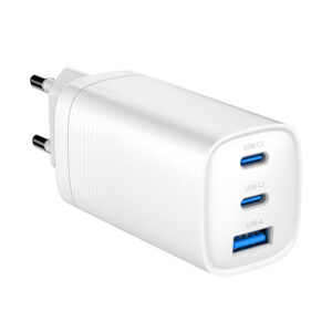 Cargador GaN personalizado WEG-65W-N blanco y negro de 65 W con enchufe EU,UK,US,AUS