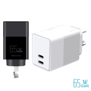 WEP-65-CC Cargador GaN negro y blanco de 65 W