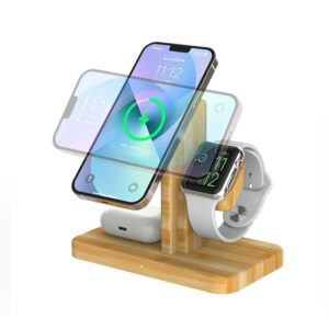 Cargador inalámbrico 3 en 1 MagSafe15W Bamboo para Iphone
