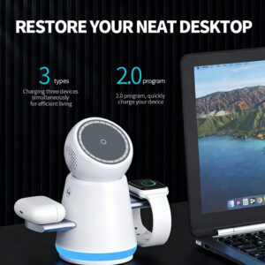 R9 3-in-1 Rotary Touch Wireless Charger